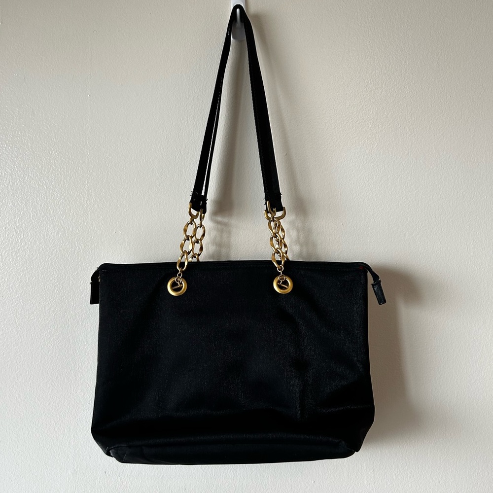 NWOT Black and Red Bebe Hand Bag Purse Gold Hardware Tote Beach Travel Cruise - Picture 5 of 5